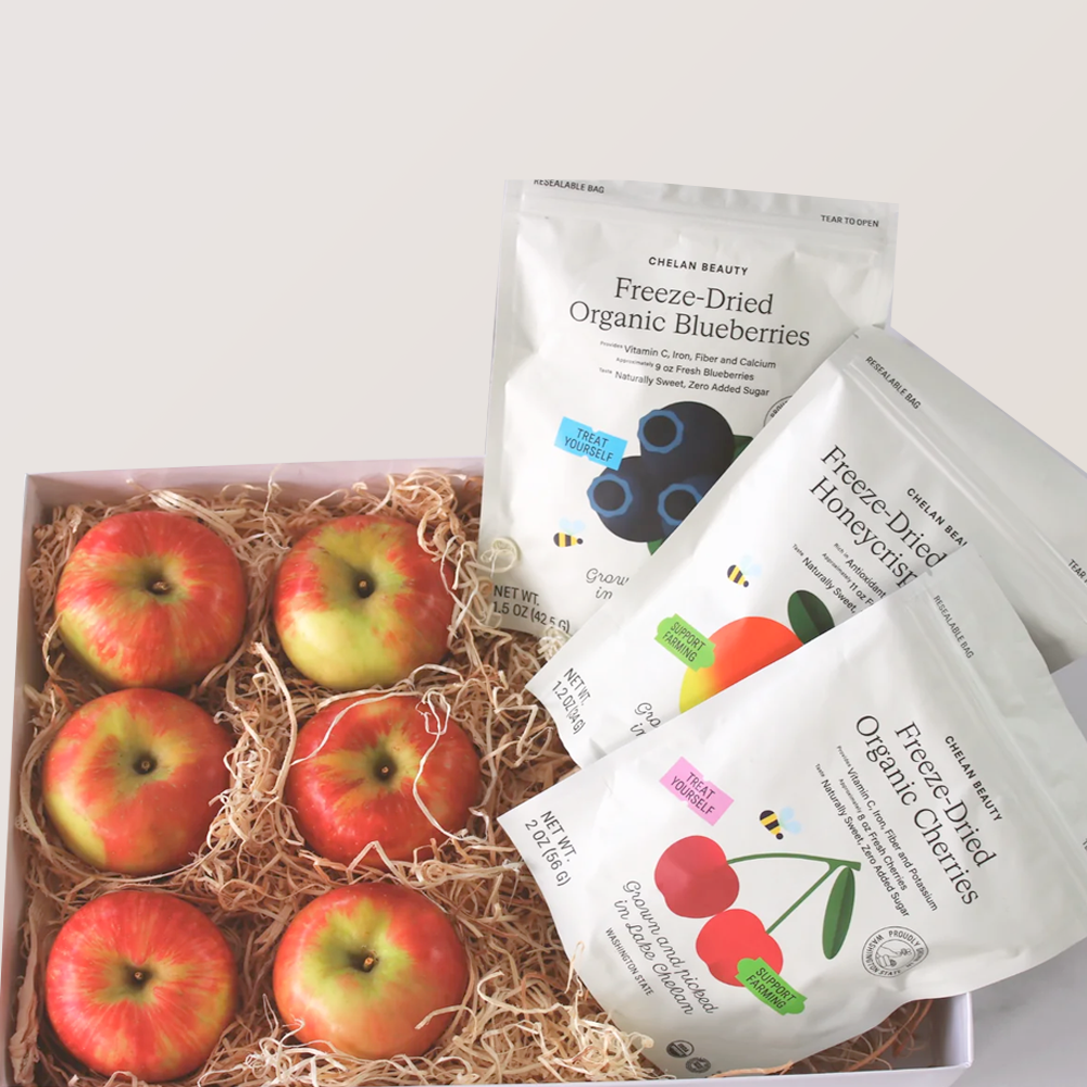 Chelan Beauty Freeze-Dried Organic Honeycrisp Apples, Non-GMO & Vegan, 1.2 Ounce Bag (3-pack)