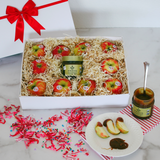 Gift box of 10 organic Honeycrisp apples with Fran's organic caramel sauce.