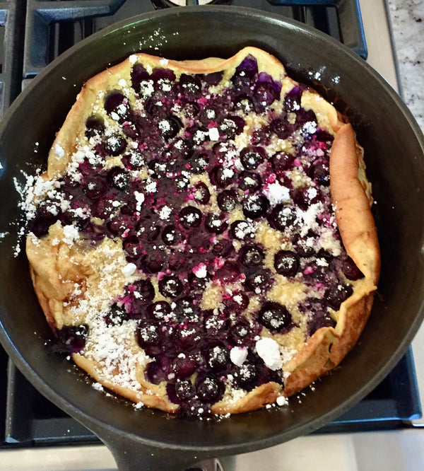 Blueberry Dutch Baby with Lemon Curd